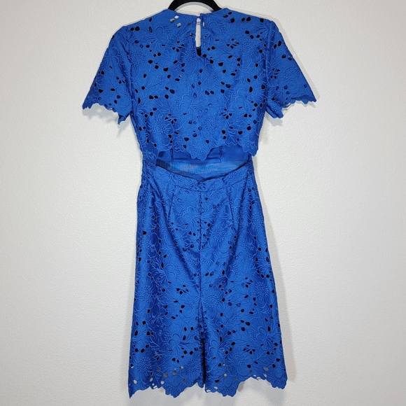 Diane von Furstenberg DVF blue floral lace open back dress - Picture 11 of 14